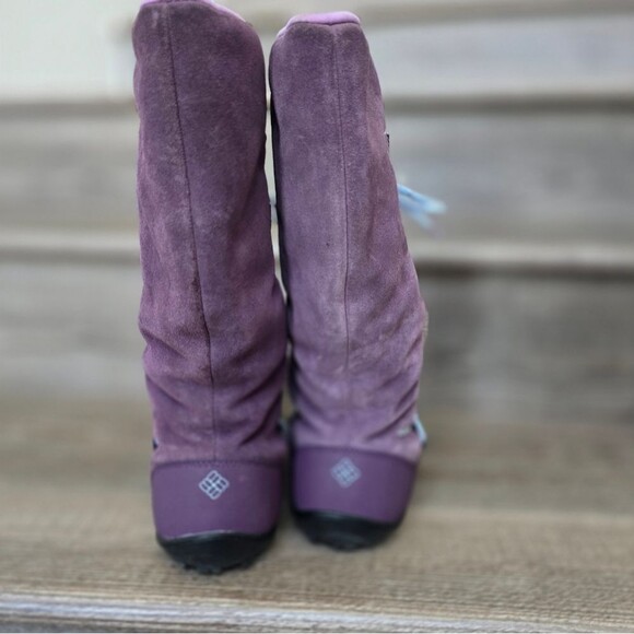 Columbia Loveland purple suede snow boots winter boots girls  size 6 - Picture 4 of 8